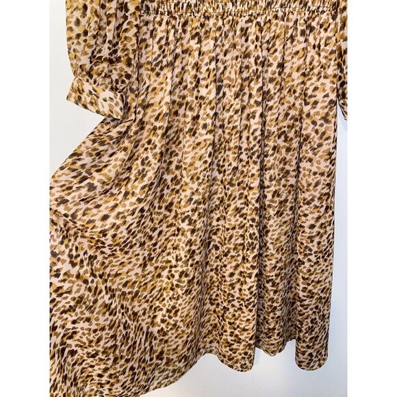 Ann Taylor Cheetah Print Dress Brown Pink Size 4 - Picture 6 of 11